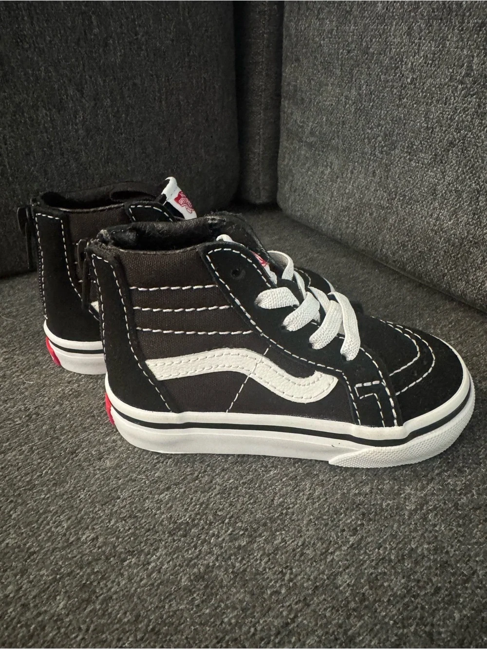 Vans Black and White High-Top Kids Sneakers